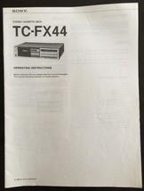 Sony TC-FX44 Operating Instruction Manual Stereo Cassette Deck - $9.89