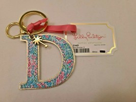 Lilly Pulitzer Printed Initial Keychain Letter D/Bag Charm Best Fishes New - £19.65 GBP