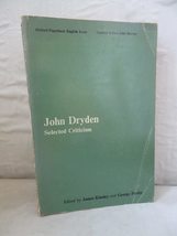John Dryden: Selected Criticism Dryden, John - $3.60