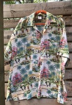 Rima Cruise Beachwear Caribb EAN Men&#39;s Xl Terivoile Shirt Bttns Down Frnt S/S - £12.65 GBP