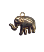 Tiny Elephant Charm Pendant Gold Tone Light Metal Vintage Lucky Upturned... - $9.49