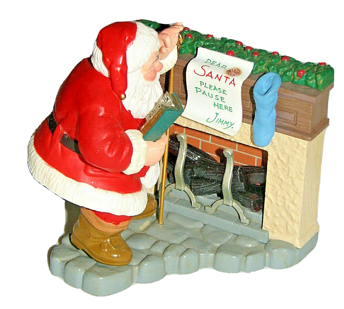 Coca Cola Santa Fireplace Christmas Ornament Checking List Good Boys Gir... - $6.88