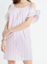 Madewell Rose Striped Cotton Cold Shoulder Short Dress Size XL - £31.46 GBP