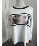 TOMMY HILFIGER STUDDED FLAG COLOR BLOCK SWEATER TOP NWT SIZE M - £21.92 GBP