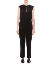THEORY Damen Overall Classic Crepe Shirred Solide Schwarz Größe US 4 J0609203 - £92.05 GBP