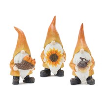 Fall Gnome (Set of 3) 7.25&quot;H, 7.75&quot;H, 8&quot;H Resin - £44.22 GBP