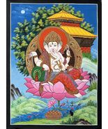 LORD GANESHA/GANPATI/ VINAYAKA/ REMOVER OF OBSTACLE ORIGINAL THANGKA PAI... - $145.97