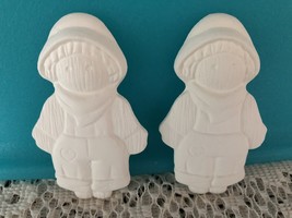 P1 - 2 Faceless Boy Magnets Ceramic Bisque Ready to Paint, Your Paint* - €1,74 EUR