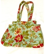 Floral Fabric Drawstring Shoulder Purse Bag 12x8x3 Inch Seafoam Inside P... - £11.95 GBP