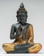 Ancien Khmer Style Cambodge Assis Bois Bouddha Statue Enseignement Mudra - €486,05 EUR