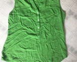 Old Navy Women Sz Large Sleeveless Bright Green Rayon Partial Button Fro... - $24.73