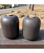 Vintage Edith Heath Ceramics Brown Sea &amp;  Sand Salt and Pepper Shakers MCM - $92.05