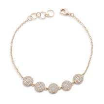 0.8ct CZ Goldtone Pave Disc Bracelet - $966.51 MXN