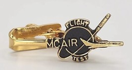 Vtg 1970&#39;s McDonnell Douglas McAir Flight Test Gold Tone Pewter Tie Bar ... - £19.68 GBP