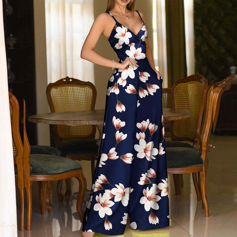 Summer Beach Sexy Sleeveless Wide Leg Jumpsuit - $30.95