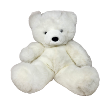 18&quot; Vintage 1985 Presyige Toy Corp Sitting White Teddy Bear Stuffed Animal Plush - £73.98 GBP
