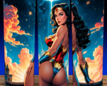 Sexy Wonder Woman Super Hero Comic Cup Mug Tumbler  20oz with lid and straw - £15.65 GBP