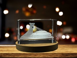 LED Base included | Stade Olympique Montreal Art | 3d Engraved Crystal Keepsake - £31.46 GBP+