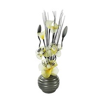 Flourish 790486 813 Aluminium Hand Sprayed Vase with Yellow/White Mini N... - $24.00