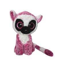 Ty Beanie Boos LeeAnn Lemur Pink White Glitter Eyes Plush Stuffed Animal... - £16.67 GBP