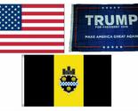 K&#39;s Novelties 3x5 Trump #1 &amp; USA American &amp; City of Pittsburgh Wholesale... - £18.57 GBP