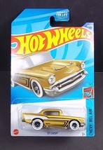 Hot Wheels &#39;57 gold &amp; white Chevy Bel Air 3/5 NEW - £4.70 GBP