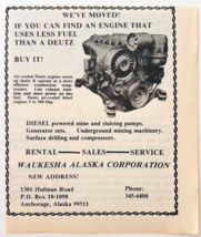 1983 Waukesha Alaska Deutz Engines Advertisement Mining Sluicing Gold VT... - $19.99