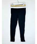 Victorias Secret Pink Active Black Leggings Gold Bling Stripe Band M Ank... - $27.60 CAD