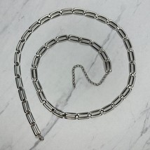 Skinny Bar Silver Tone Metal Chain Link Belt Size Large L XL - £15.81 GBP