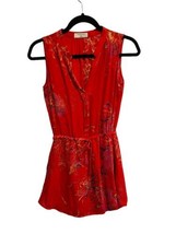 Aritzia BABATON Womens Dress BENEDICT Orange Floral Waist Tie Sleeveless... - $27.83