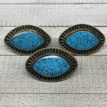 2.3&quot;x1.5&quot;x0.3&quot; Turkmen Ring Afghan Marquise Synthetic Turquoise, 7.5,8, TR124 - £7.72 GBP