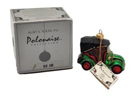 Kurt S Adler Polonaise Old Car Hand Blown Red and Green Christmas Ornament BOXED - £21.55 GBP