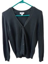 Ann Taylor Loft Black Sweater Womens Size MP  Cardigan Academia Classic Capsule - $8.56