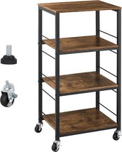 Kitchen Island Cart Utility on Wheels Rolling Cart with Storage Organizer 4-Tier - £56.92 GBP