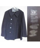 named &quot;JOHN HAWK&quot; WW2 military pea coat US NAVY wool antique vintage 1940&#39;s - £127.35 GBP