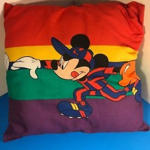 MICKEY MOUSE PILLOW GOOFY BASEBALL WALT DISNEY COLLECTIBLE PURPLE RED 18... - $26.68