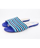 Botkier Marley Marina Slides Womens 9 Ultramarine Stripe Suede Open Toe ... - $39.63 CAD