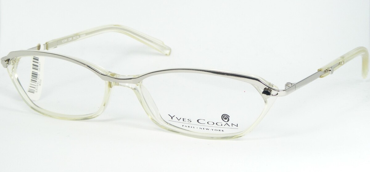 Yves Cogan YC741 Cry Argento/Cristallo Occhiali Montatura 55-16-130mm Fr... - $76.12