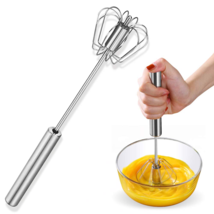 Semi-Automatic Hand Eggbeater Stirring Whisks Rotating Push Egg Beater Mixer  - £15.81 GBP