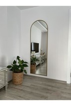 180x70 Cm Oval Full Length Mirror with Gold Metal Frame - $258.54