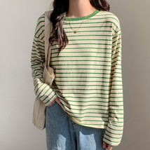 Ladies Fashion Striped Long Sleeve T-Shirt - £18.51 GBP