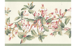 Green Yellow Painted Floral JT7482 Wallpaper Border - £23.93 GBP