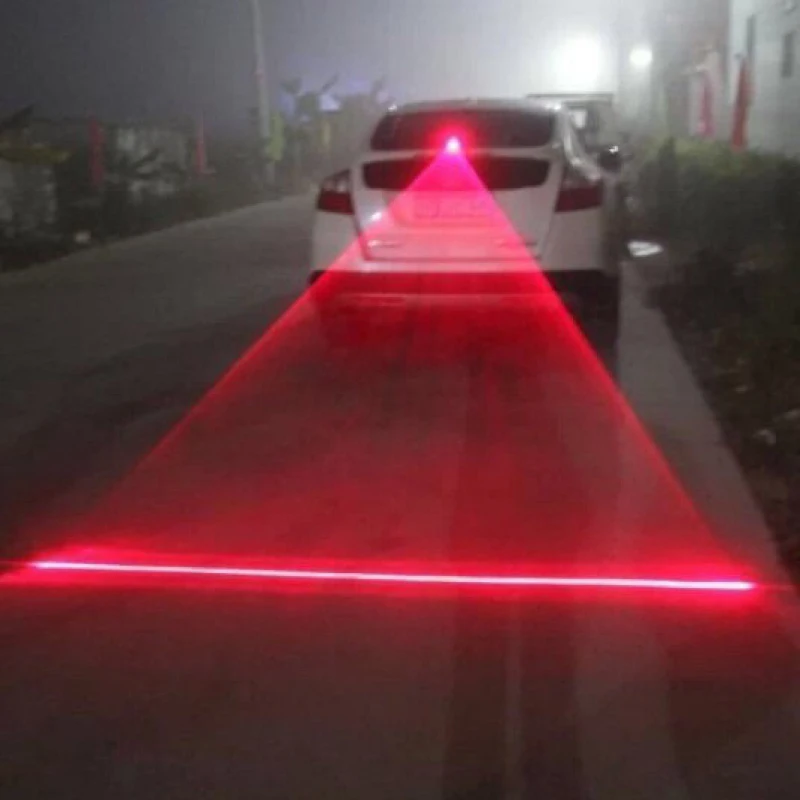 Car LED Laser Fog Light Anti-Collision Taillight Brake Warning Lamp - £10.53 GBP