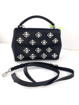 Michael Kors Ava Jewel Top Handle Satchel Small Bag Black Saffiano Leath... - $118.79