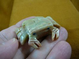 (Y-CRA-25) little tan red Crab SOAPSTONE stone figurine Pachygrapsus lov... - $8.99