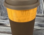 2011 Starbucks VIA Travel Coffee Mug Cup 8 oz w/ Lid &amp; Brown Silicone Sl... - $14.50