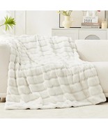 Cozy Bliss Faux Fur Throw Blanket for Couch, Cozy Warm Throw (50&quot; x 60&quot;)... - $13.60