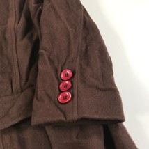 Louben Pea Coat Womens 12 Brown Cashmere Wool Button Front High Mock Neck - $56.09