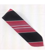 Ketch Maroon and Black Striped Skinny Polyester Men&#39;s Tie 55&quot;x3&quot; Used - £5.60 GBP