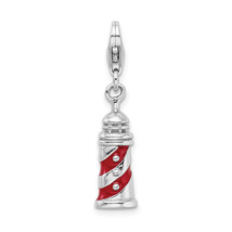 Amore La Vita Silver  Polished 3-D Enameled Lighthouse Charm with Fancy Lobster - £34.11 GBP